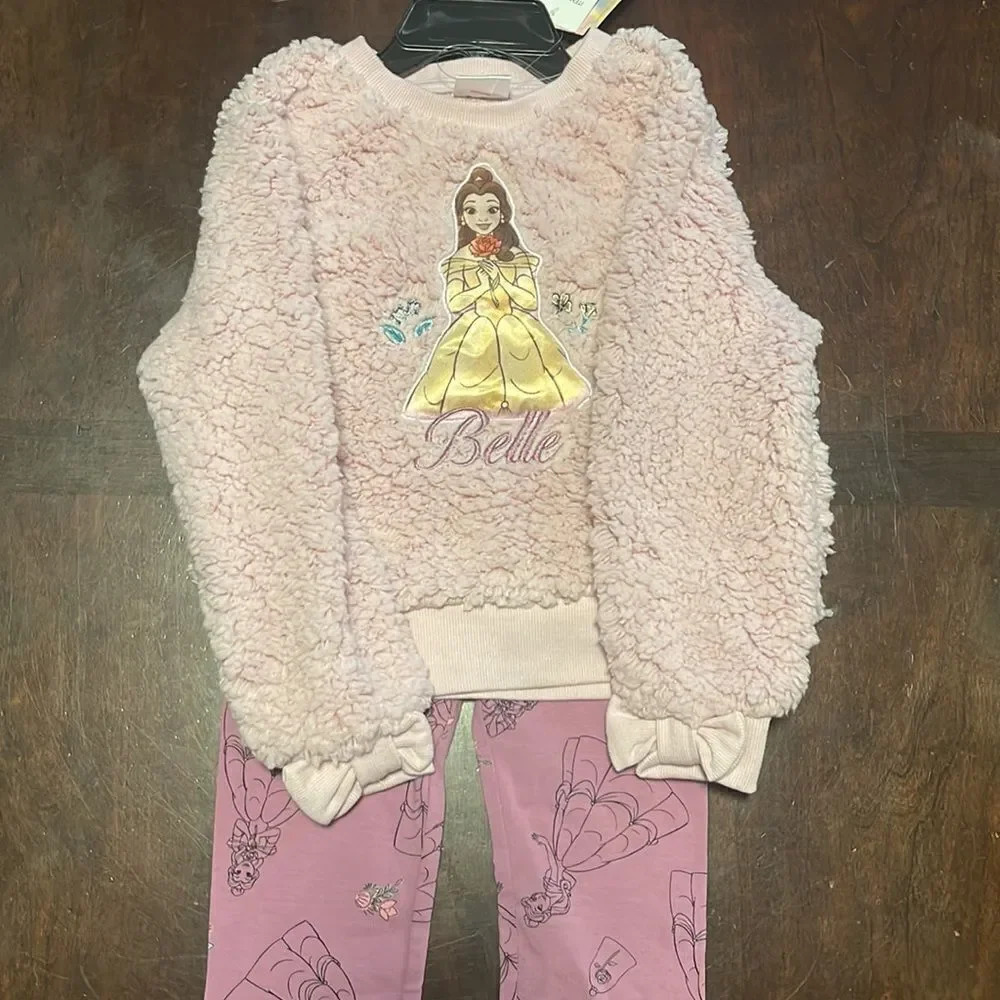 #7 Disney’s Beauty & the Beast Belle 2 piece Long sleeve Top & Leggings Size 6